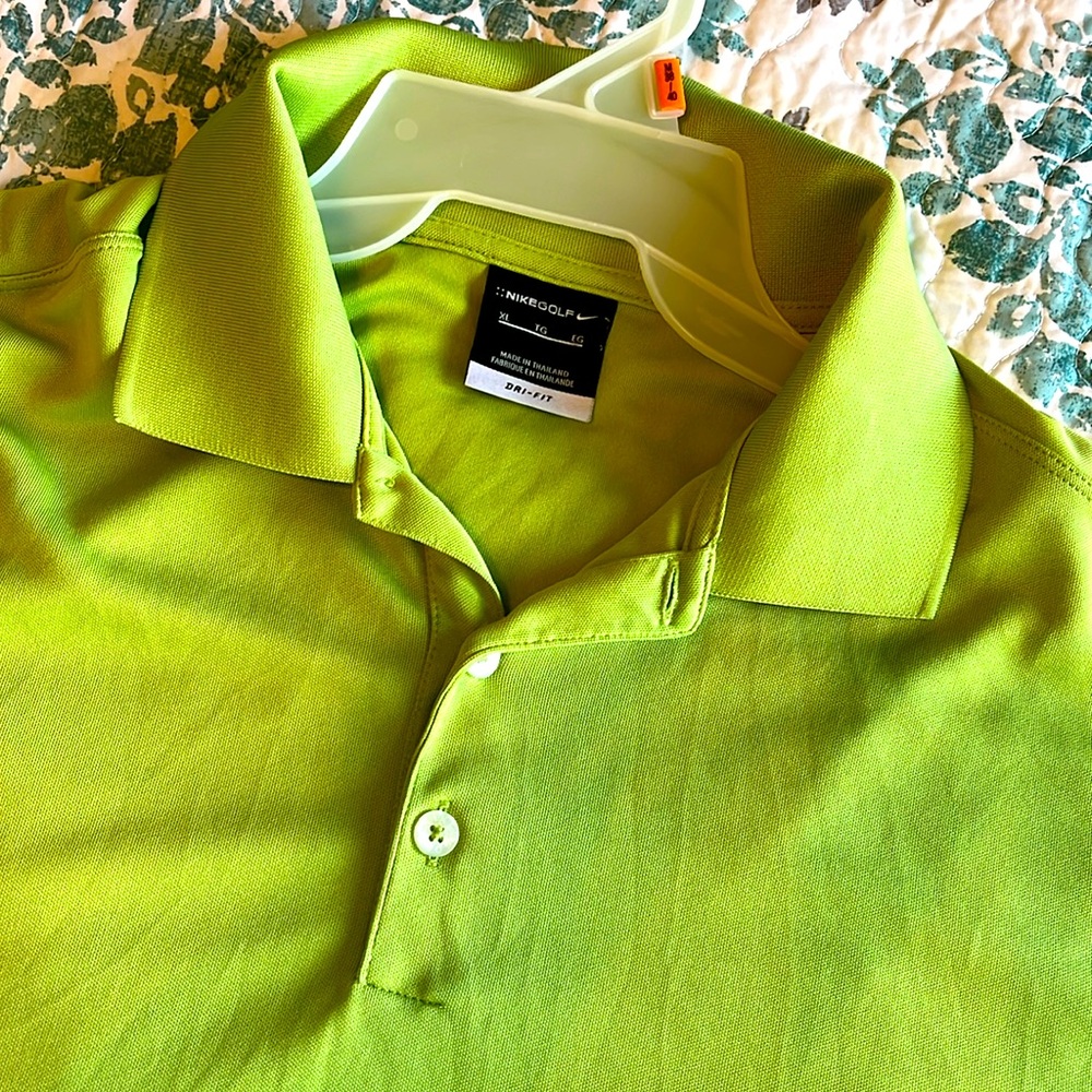 Lime green Nike golf polo